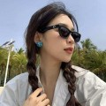 小框复古猫眼墨镜